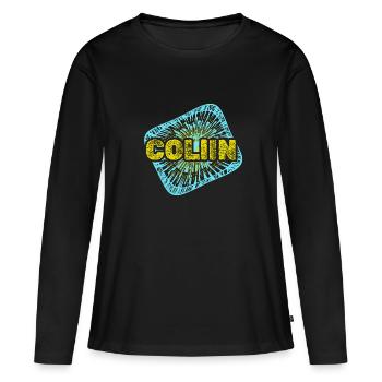 Cadeau pour Collin - T-shirt manches longues Premium bio Femme - noir - Devant - Julia (174cm)