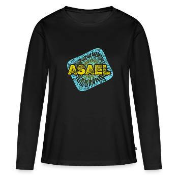 Warp Enterprise Stardust Asael - T-shirt manches longues Premium bio Femme - noir - Devant - Julia (174cm)