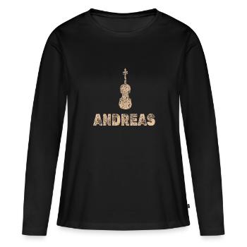 Violoncelle Andreas - T-shirt manches longues Premium bio Femme - noir - Devant - Julia (174cm)
