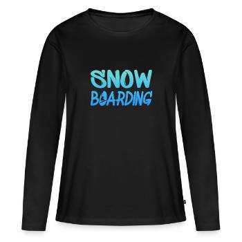 snowboarding - Frauen Premium Bio Langarmshirt - Schwarz - Vorne - Julia (174cm)