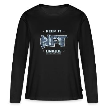 NFT, Non Fungible Token, Keep it unique, Crypto - Women's Premium Organic Long Sleeve Shirt - black - Front - Julia (174cm)