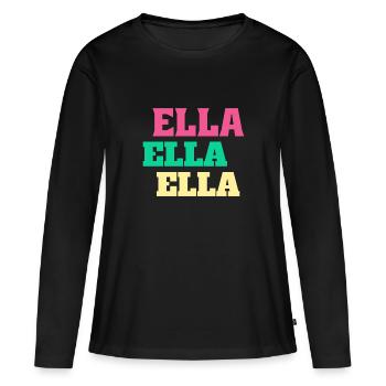 Ella Cadeaux d’anniversaire Ella’s Name Ellachen - T-shirt manches longues Premium bio Femme - noir - Devant - Julia (174cm)