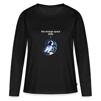 Astronaut Schwangerschaft Schwanger Baby Geschenk - Frauen Premium Bio Langarmshirt - Schwarz - Vorne - Julia (174cm)