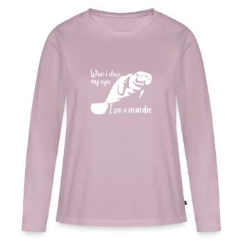I dream of manatees - Women's Premium Organic Long Sleeve Shirt - dusky pink - Front - Julia (174cm)