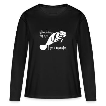 I dream of manatees - Women's Premium Organic Long Sleeve Shirt - black - Front - Julia (174cm)
