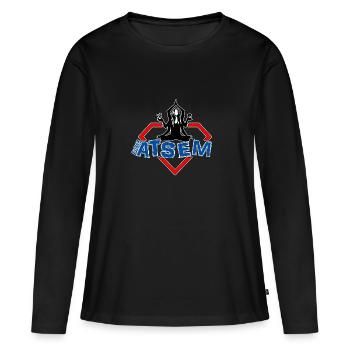 Super ATSEM - T-shirt manches longues Premium bio Femme - noir - Devant - Julia (174cm)