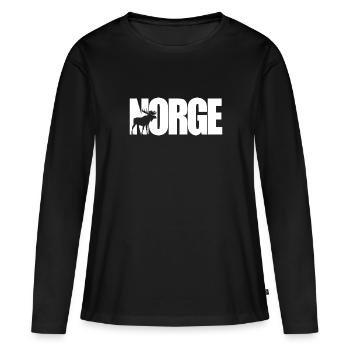 Norwegen Elch - Frauen Premium Bio Langarmshirt - Schwarz - Vorne - Julia (174cm)