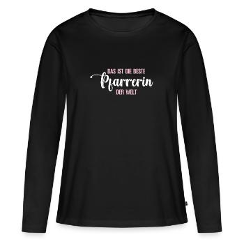 Beste Pfarrerin Pastorin Pfarrerinnen Vikarin - Frauen Premium Bio Langarmshirt - Schwarz - Vorne - Julia (174cm)