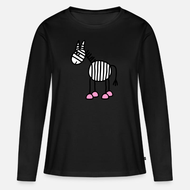 i nastri a strisce della zebra cavallo - Maglia a maniche lunghe ecologica premium da donna - nero
