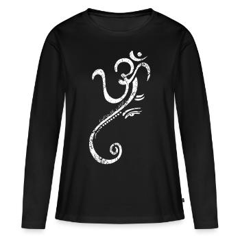 Cadeau Ganesha - T-shirt manches longues Premium bio Femme - noir - Devant - Julia (174cm)