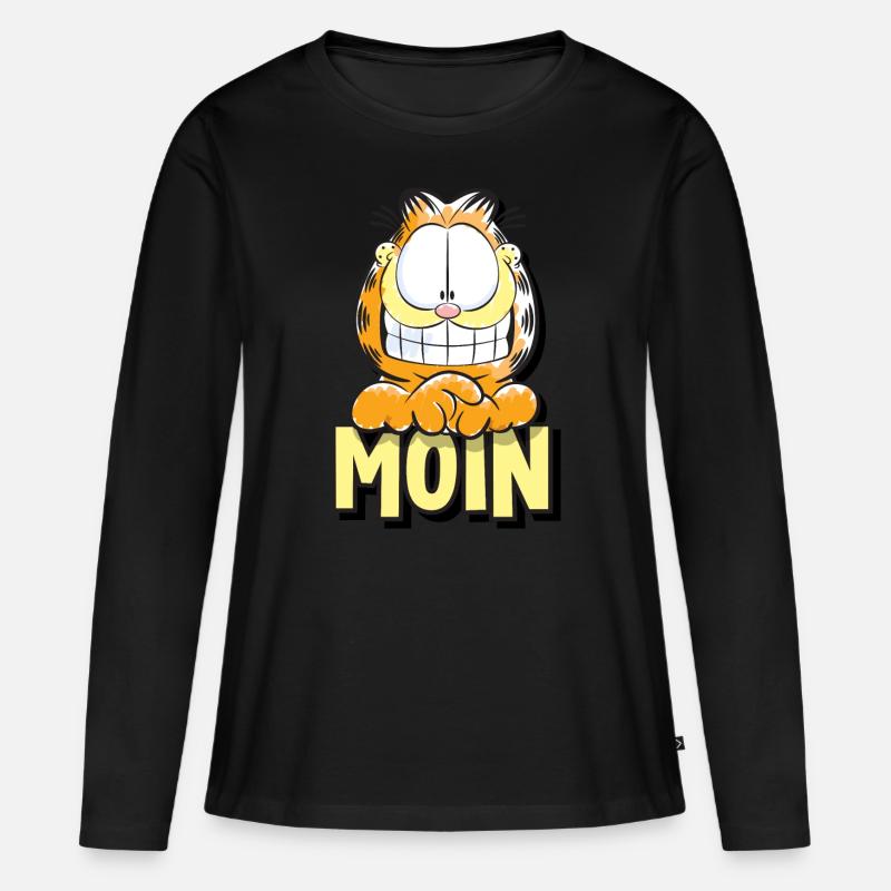 Garfield Moin - Frauen Premium Bio Langarmshirt - Schwarz