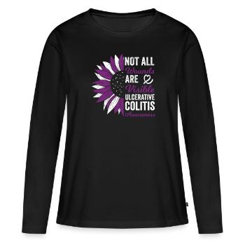 Invisible Struggle: Ulcerative Colitis - Women's Premium Organic Long Sleeve Shirt - black - Front - Julia (174cm)