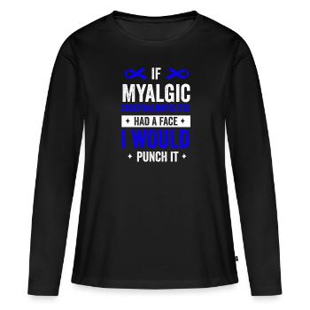 bewusstsein für myalgische enzME Entgegentreten: E - Frauen Premium Bio Langarmshirt - Schwarz - Vorne - Julia (174cm)