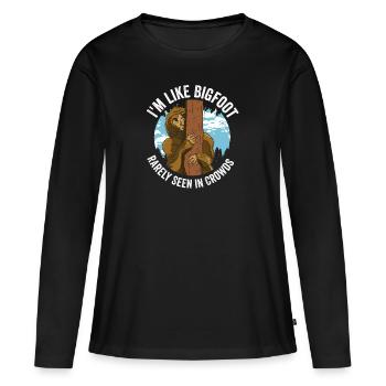 Bigfoot in Crowds: Rarely Seen - Women's Premium Organic Long Sleeve Shirt - black - Front - Julia (174cm)