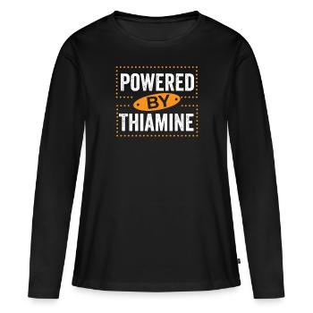 Powered by Thiamine for the energy conscious - Women's Premium Organic Long Sleeve Shirt - black - Front - Julia (174cm)