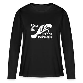 Rettet die Seekühe die Dugongs - Frauen Premium Bio Langarmshirt - Schwarz - Vorne - Julia (174cm)