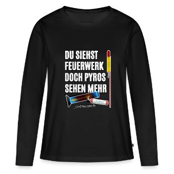 Pyro Nostalgie - T-shirt manches longues Premium bio Femme - noir - Devant - Julia (174cm)