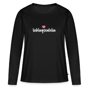 Enkeltochter Enkelin Enkel Tochter Lieblingsenkel - Frauen Premium Bio Langarmshirt - Schwarz - Vorne - Julia (174cm)