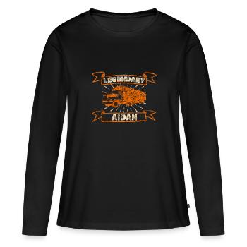 Geschenk für Aidan - Frauen Premium Bio Langarmshirt - Schwarz - Vorne - Julia (174cm)