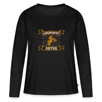 Cadeau pour Artur - T-shirt manches longues Premium bio Femme - noir - Devant - Julia (174cm)