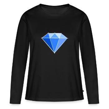 Pierres précieuses : Dessin / symbole de saphir. Bijou. - T-shirt manches longues Premium bio Femme - noir - Devant - Julia (174cm)