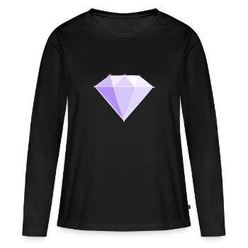 Edelsteine: Diamant Zeichnung. Juwel Symbol. - Frauen Premium Bio Langarmshirt - Schwarz - Vorne - Julia (174cm)