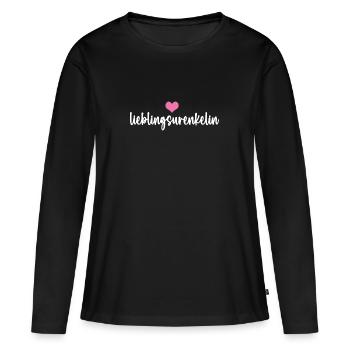Urenkelin LIEBLINGSURENKELIN Urenkel Mädchen Enkel - Frauen Premium Bio Langarmshirt - Schwarz - Vorne - Julia (174cm)