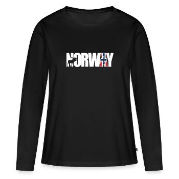 Norway - Frauen Premium Bio Langarmshirt - Schwarz - Vorne - Julia (174cm)
