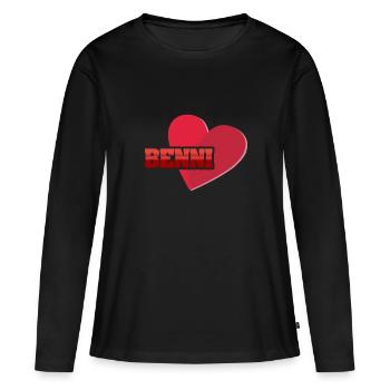 Prénom Benni - T-shirt manches longues Premium bio Femme - noir - Devant - Julia (174cm)