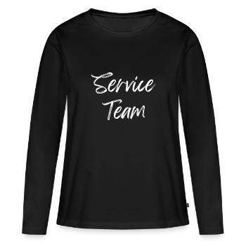 Équipe de service Équipe de soutien des serveurs Groupe de services - T-shirt manches longues Premium bio Femme - noir - Devant - Julia (174cm)
