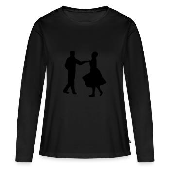 Dancers, dancing couple - T-shirt manches longues Premium bio Femme - noir - Devant - Julia (174cm)
