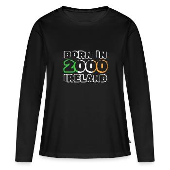 2000 - Frauen Premium Bio Langarmshirt - Schwarz - Vorne - Julia (174cm)