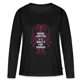 Homard Fruits de mer Homard du Maine Langouste - T-shirt manches longues Premium bio Femme - noir - Devant - Julia (174cm)