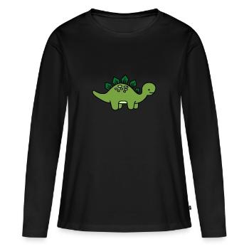 Dino Enfant Stegosaurus - T-shirt manches longues Premium bio Femme - noir - Devant - Julia (174cm)