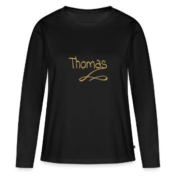 Gift for thomas - Women's Premium Organic Long Sleeve Shirt - black - Front - Julia (174cm)