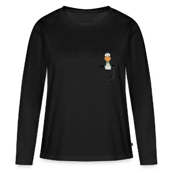 Comic Bird Pour les fans de Dodo Funny Dodo In Bag - T-shirt manches longues Premium bio Femme - noir - Devant - Julia (174cm)