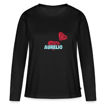 Diamant Edel Kostbar Brilliant Aurelio - Frauen Premium Bio Langarmshirt - Schwarz - Vorne - Julia (174cm)