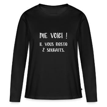 me voici il vous reste 2 souhaits - T-shirt manches longues Premium bio Femme - noir - Devant - Julia (174cm)