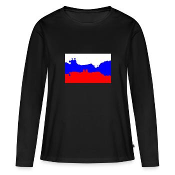 Russie - T-shirt manches longues Premium bio Femme - noir - Devant - Julia (174cm)