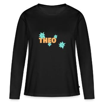 Edelweiss Theo - Women's Premium Organic Long Sleeve Shirt - black - Front - Julia (174cm)