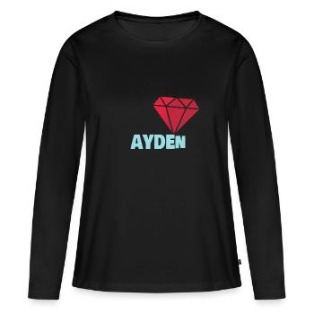 Noble Ayden - T-shirt manches longues Premium bio Femme - noir - Devant - Julia (174cm)