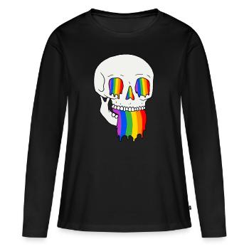 Braver avec fierté - T-shirt manches longues Premium bio Femme - noir - Devant - Julia (174cm)