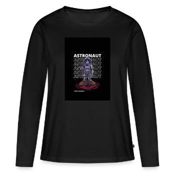 Singe de l'espace - T-shirt manches longues Premium bio Femme - noir - Devant - Julia (174cm)