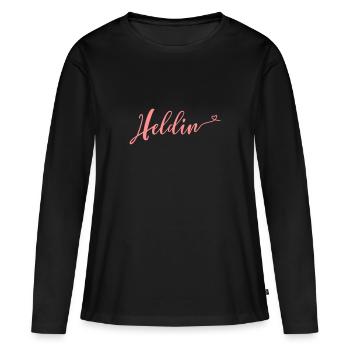 heldin - Frauen Premium Bio Langarmshirt - Schwarz - Vorne - Julia (174cm)