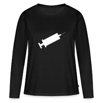 Spritze - Frauen Premium Bio Langarmshirt - Schwarz - Vorne - Julia (174cm)