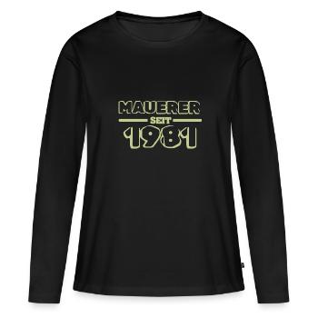 1981 - Frauen Premium Bio Langarmshirt - Schwarz - Vorne - Julia (174cm)