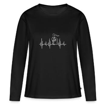 Heartbeat gymnast silhouette gymnast heartbeat - Women's Premium Organic Long Sleeve Shirt - black - Front - Julia (174cm)
