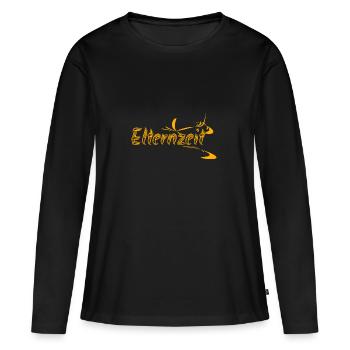 Geschenkidee Elternzeit - Frauen Premium Bio Langarmshirt - Schwarz - Vorne - Julia (174cm)