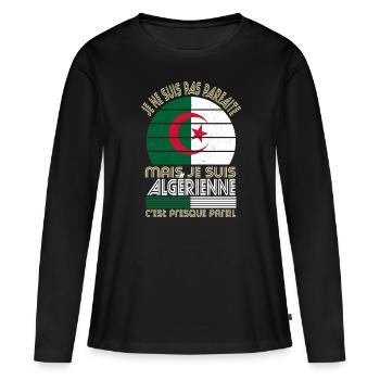 Je ne suis pas parfaite mais je suis Algérienne - T-shirt manches longues Premium bio Femme - noir - Devant - Julia (174cm)