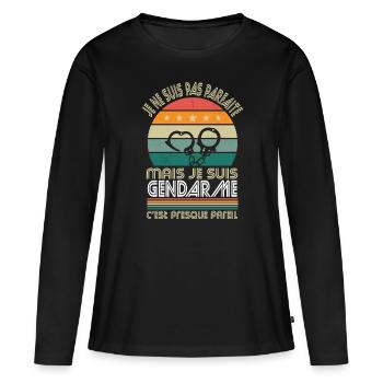 Je ne suis pas parfaite mais je suis gendarme - T-shirt manches longues Premium bio Femme - noir - Devant - Julia (174cm)